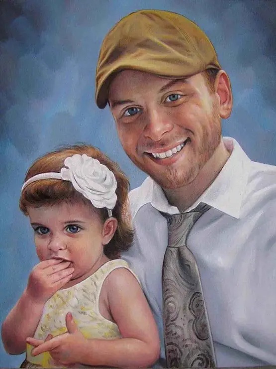 Family portrait — hand-painted portrait 3