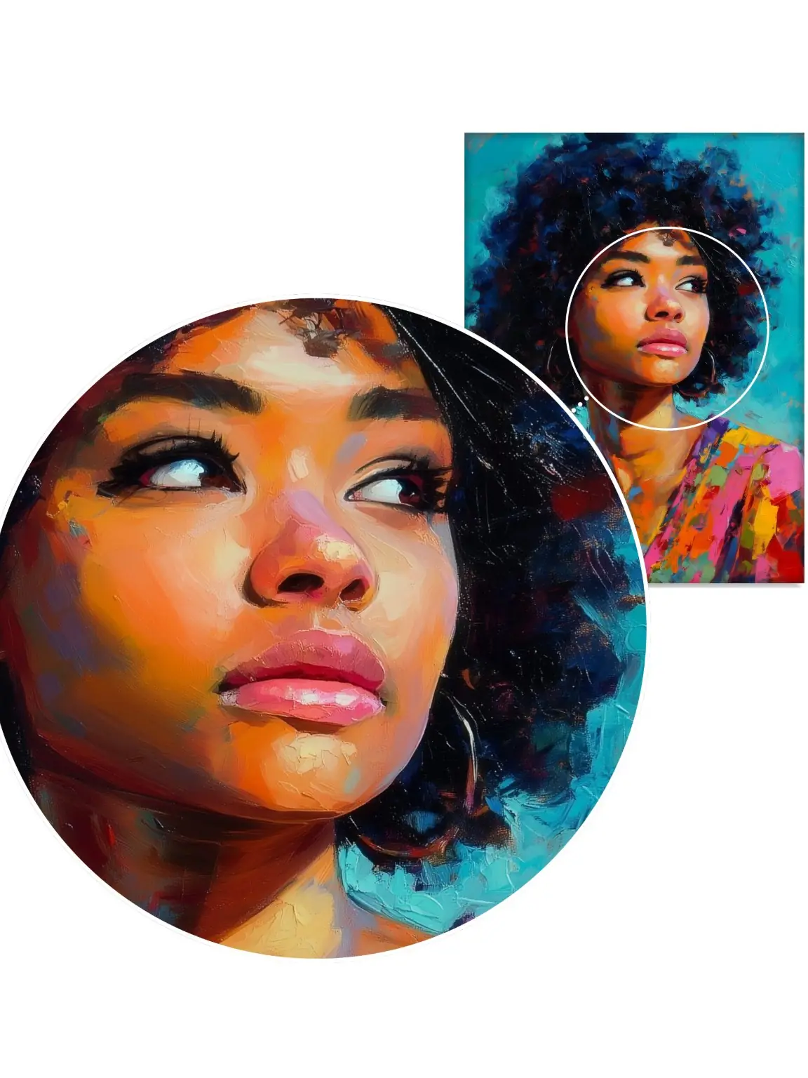 A framed, finished hand-painted portrait ready to deliver
