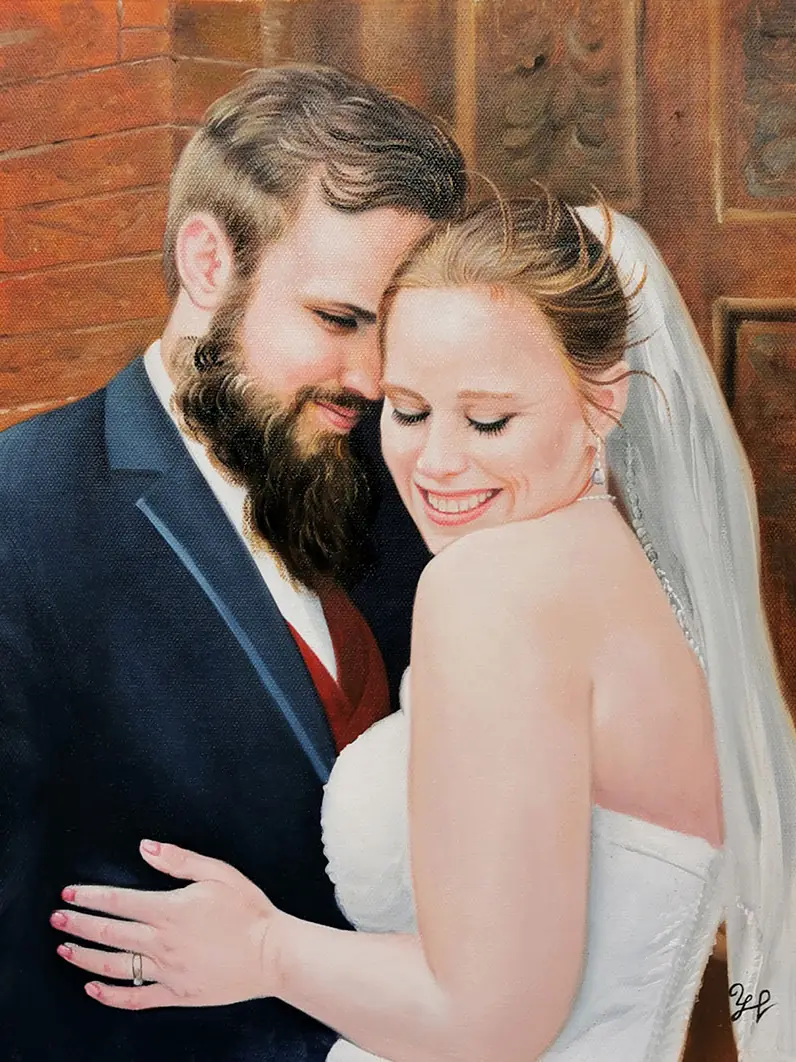 Wedding portrait — hand-painted portrait 1