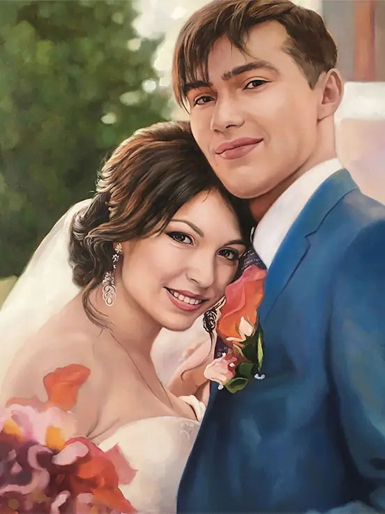 Wedding portrait — hand-painted portrait 8